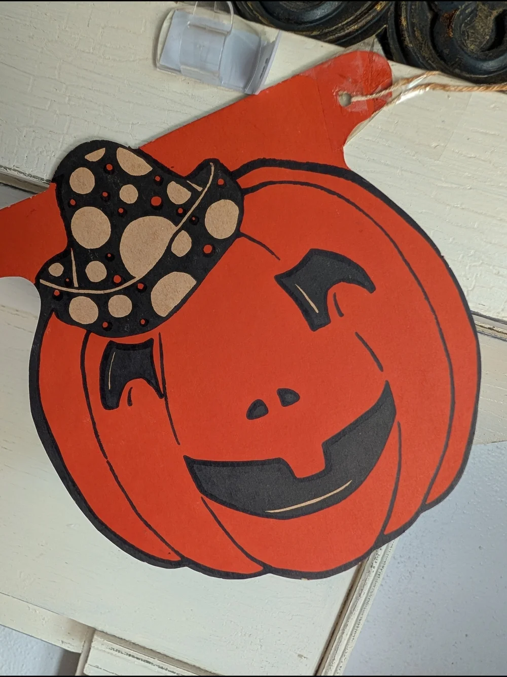 Rare Vtg 1930-40s Family Of Jack-o'-lanterns Garland